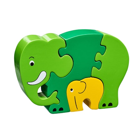 Pusseldjur Elefant med unge