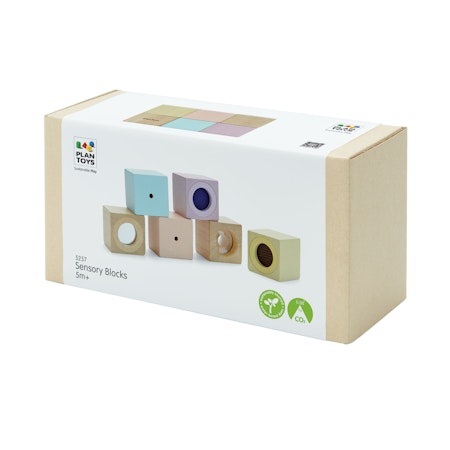 Sensoriska byggklossar pastell  - PlanToys