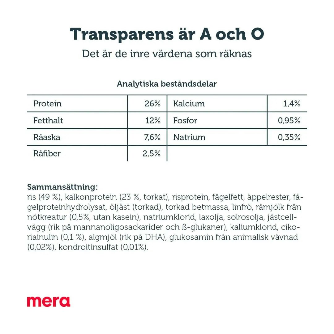 Prenumeration - mera pure sensitive Junior Kalkon & ris