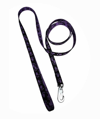 koppel 180cm svart med lila tassar