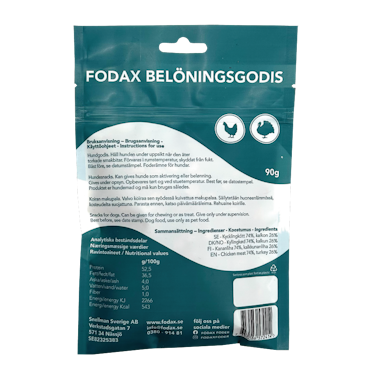 Fodax kyckling/ kalkon - 100% Naturligt godis från Sverige