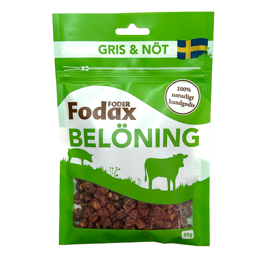 Fodax Gris/nöt - 100% Naturligt godis från Sverige