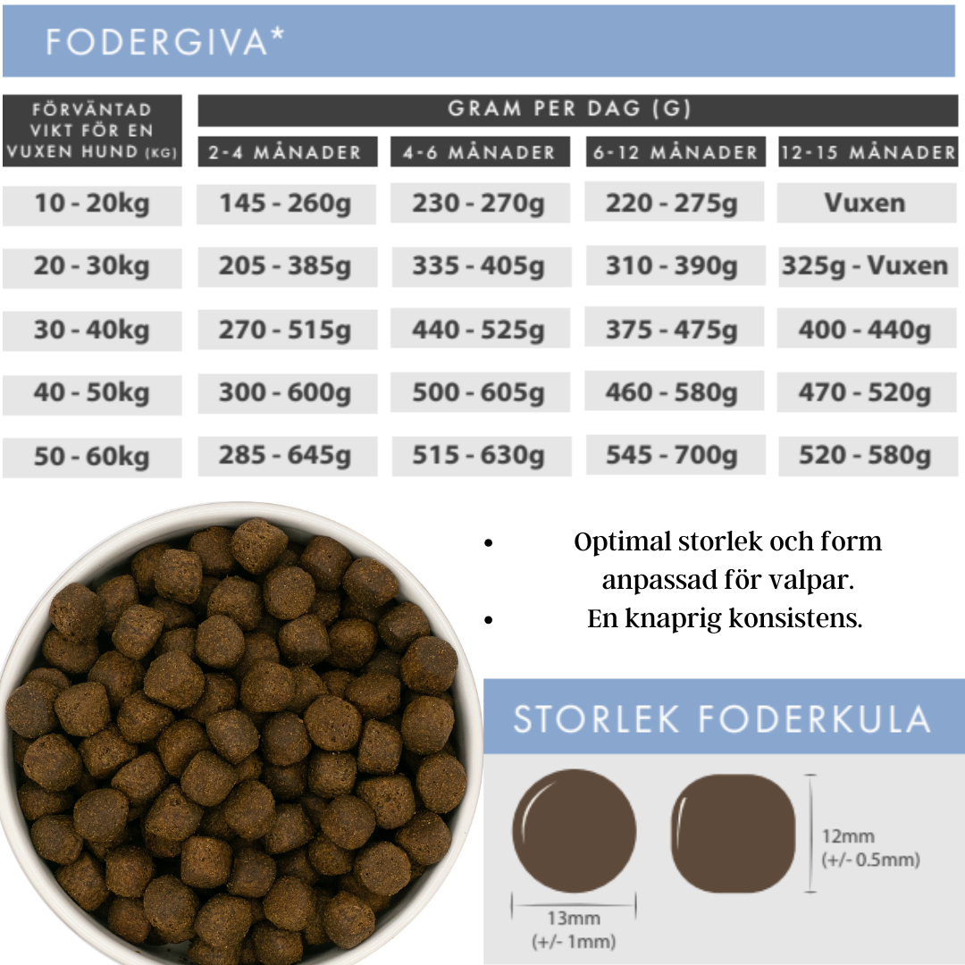 Källhagens gård - valpfoder - Lax med smarriga grönsaker och sötpotatis