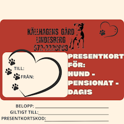 Presentkort för Källhagens gård - Hundpensionat