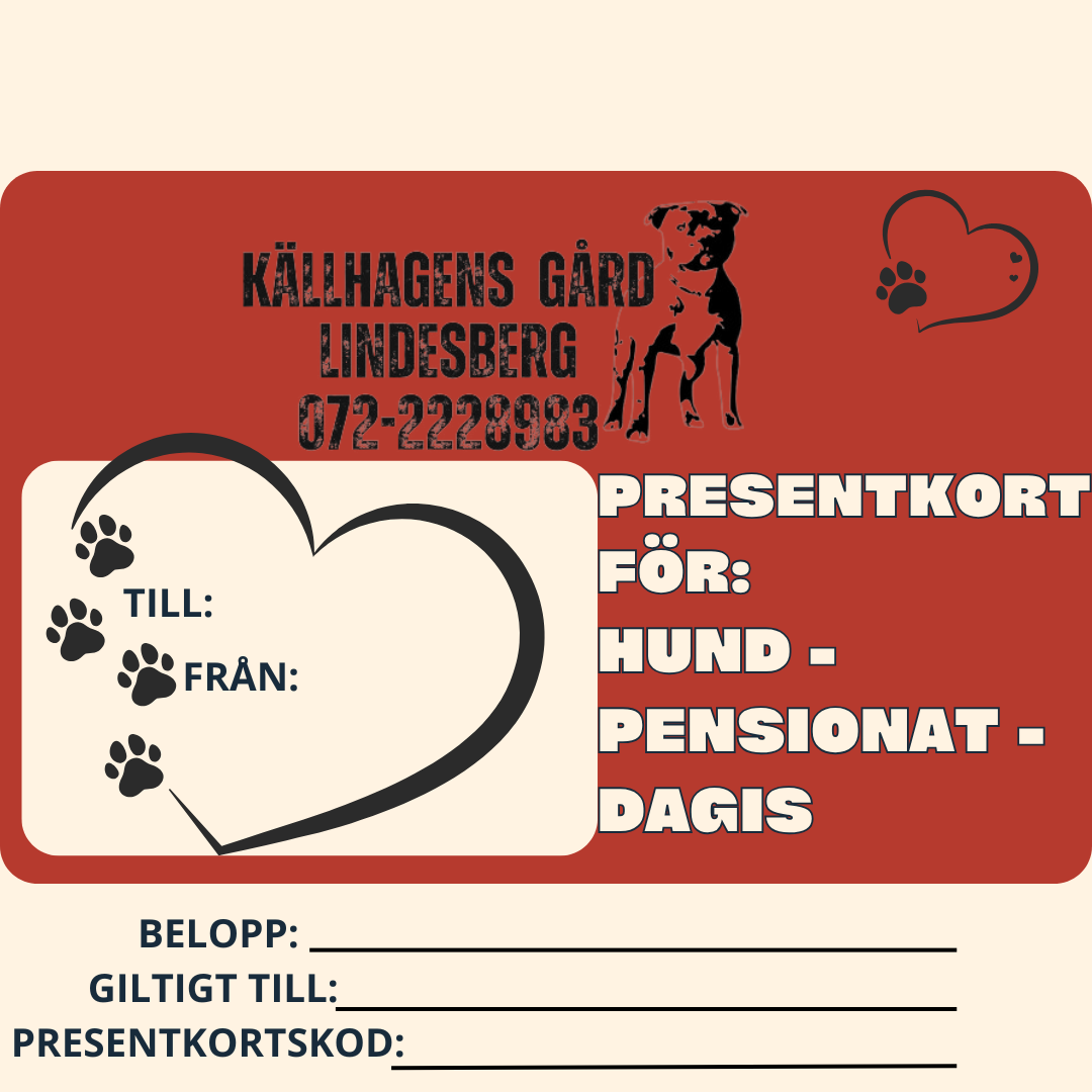 Presentkort källhagens gård - Hunddagis