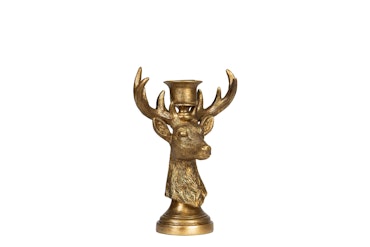 Ljusstake hjort guld, 20 cm