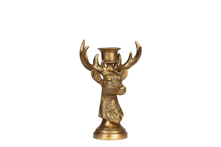 Ljusstake hjort guld, 20 cm