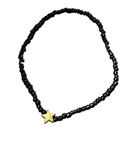 Armband enkel Black with Gold