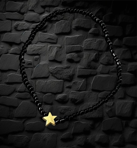 Armband enkel Black with Gold
