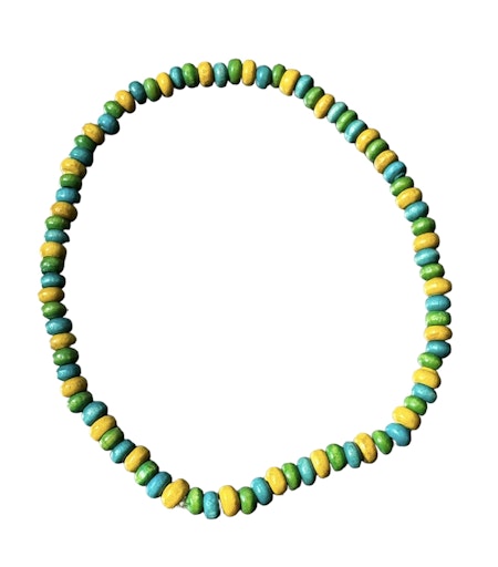 Armband enkel Turkos-grön-gul