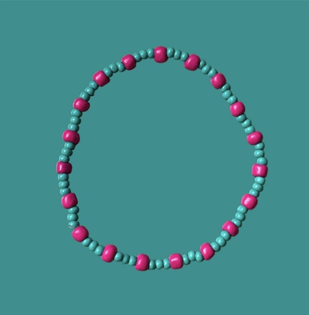 Enkelt armband turkos-cerise barn