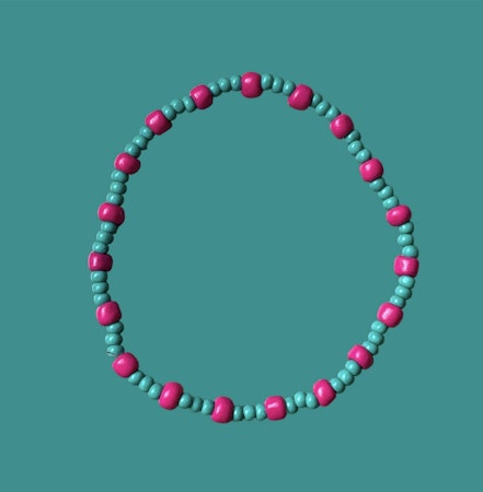Enkelt armband turkos-cerise barn