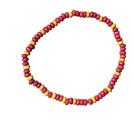 Armband enkel rosa-gul-orange barn