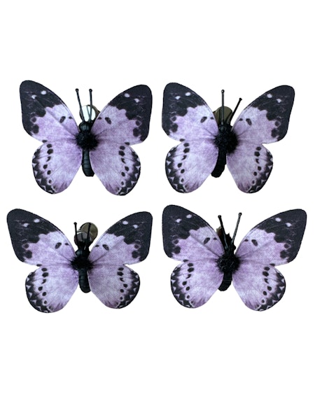 4-pack lila fjäril med clips