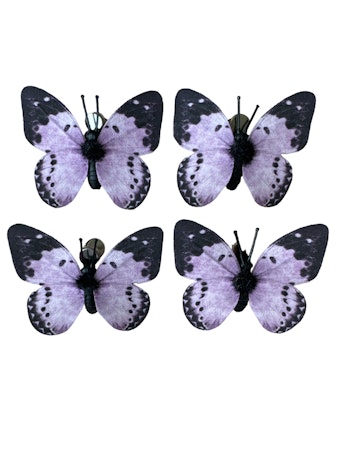 4-pack lila fjäril med clips