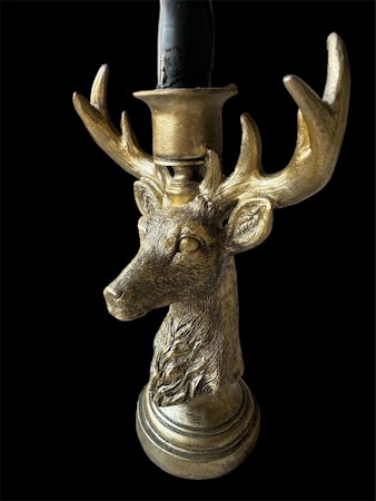Ljusstake hjort guld, 20 cm