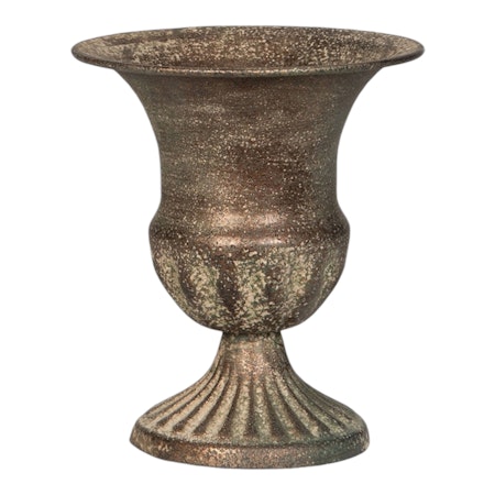 Pokal metall/grön kruka metall 13x15cm