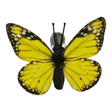 Fjäril clip gul 5x4,2 cm