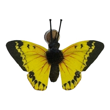 Gul fjärilclip 5,8x4 cm