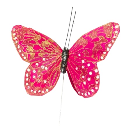 Fjäril stick Cerise 9 cm