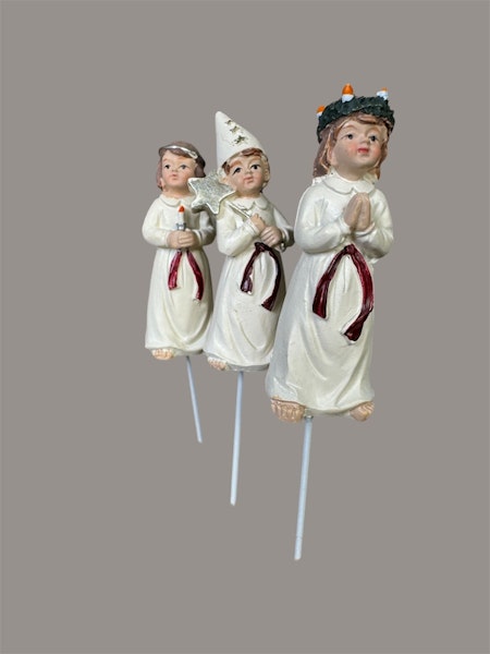 Luciatåg figurer. 6,5 cm 3 st