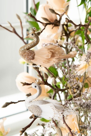 Swan clip Fancy Cremeapricot, 11 cm