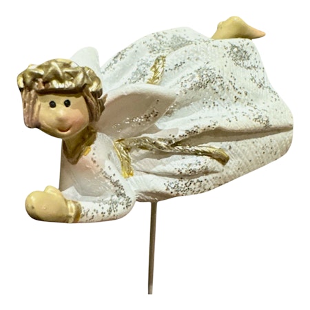 Ängel Tös 5 cm vit blomsticka