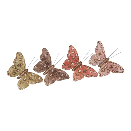 Fjärilsclips glitter mix 4-pack 10,5 cm