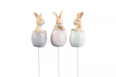 Kaninvänner Ägg Stick Poly mix 3-pack 5cm