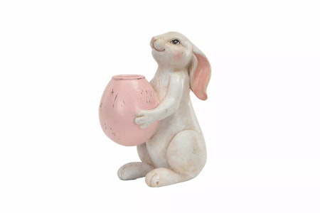 Ljusstake Hare Rosa Poly 11,5x7,2x14cm