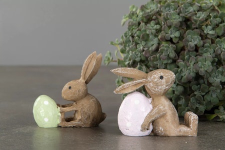 Kaniner Med Ägg Poly Mix 2 st 6x2x7cm