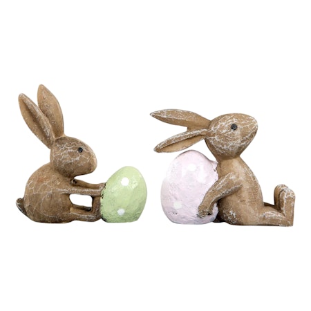 Kaniner Med Ägg Poly Mix 2 st 6x2x7cm