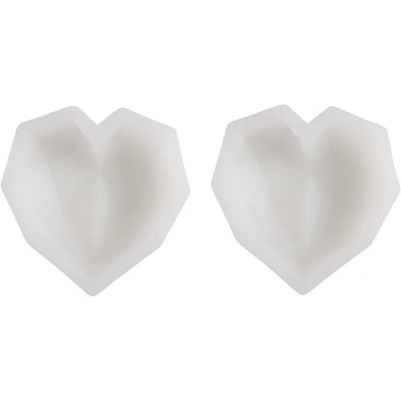 Silikonform – Fasetterat Hjärta, 2 st