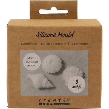 Silikonform – Sjöborre, Snäcka & Skal, 3 st