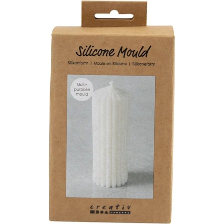 Silikonform räfflad cylinder 12x4 cm
