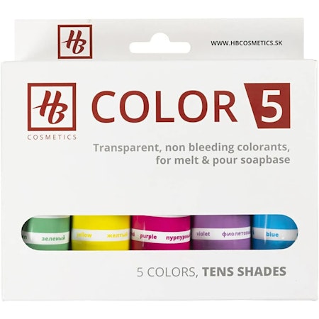 5-pack tvålfärger 30 g – färga handgjorda tvålar