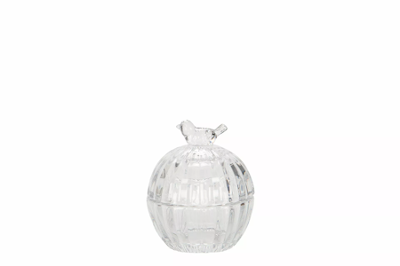 Glasburk Med Fågel 9,5x17cm