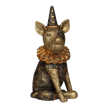 Cirkus hund grön hatt 10x12x22cm