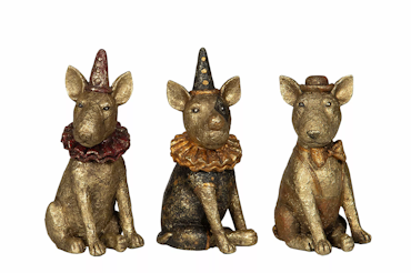 Cirkus hund grön hatt 10x12x22cm