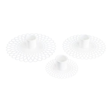 Kronljushållare Doris Emalj Vit 3-pack