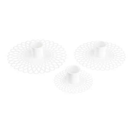 Kronljushållare Doris Emalj Vit 3-pack