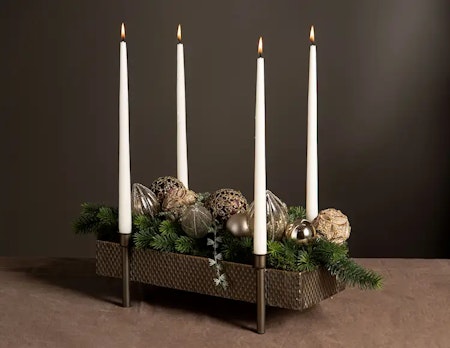 Ljusstake antik mässing, 46,5x23x15 cm