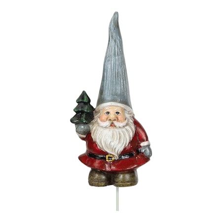 Röd tomte blomsterpinne 10 cm