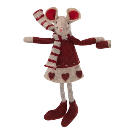 Musflicka magnet hand vinröd 16 cm