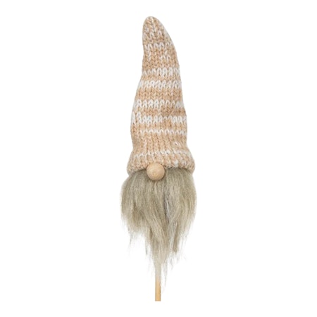 Beige tomteluva 10 cm blomsterpinne