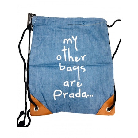 Gympapåse i Jeanstyg/Denim - 'My Other Bags Are Prada...'