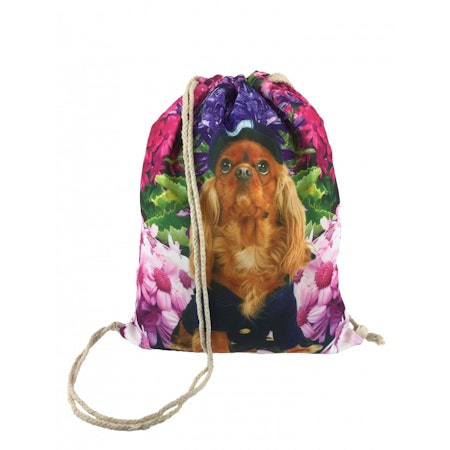 Blommig Rosa/Grön Gympapåse med Hundmotiv