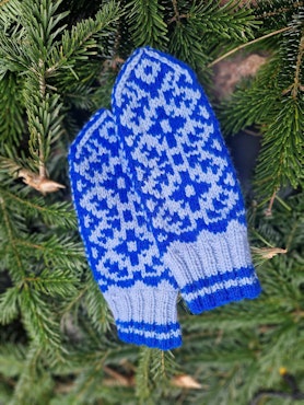 Vanten Hilma (blå), damvante strl S/M