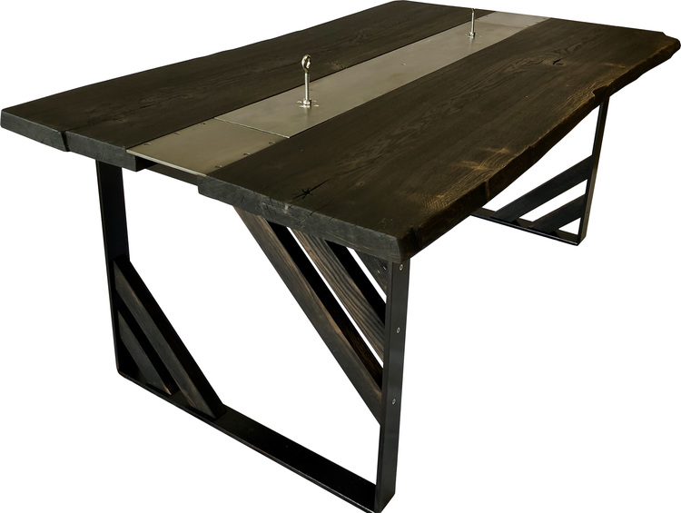 Norrön "Benhård" Stort matbord tillverkat i ek och plåt