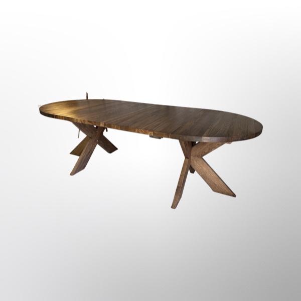 "Ebenholts" runt 100-160 matbord i ek med 1-3 illäggsskivor